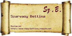 Szarvasy Bettina névjegykártya