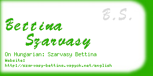 bettina szarvasy business card